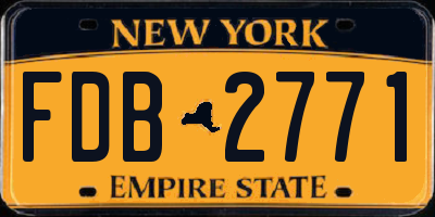 NY license plate FDB2771