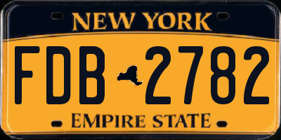 NY license plate FDB2782
