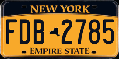 NY license plate FDB2785