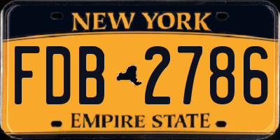 NY license plate FDB2786