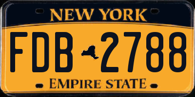 NY license plate FDB2788