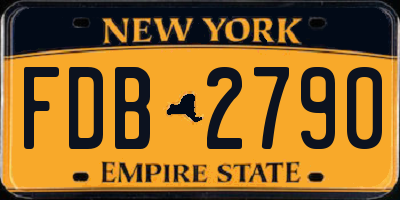 NY license plate FDB2790