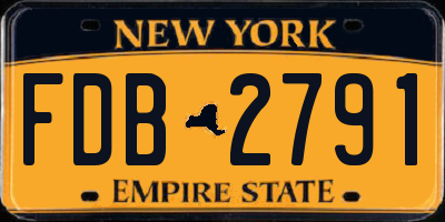 NY license plate FDB2791
