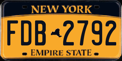NY license plate FDB2792