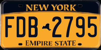 NY license plate FDB2795