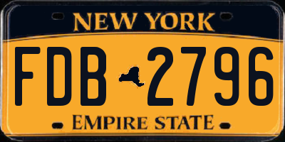 NY license plate FDB2796