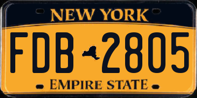 NY license plate FDB2805