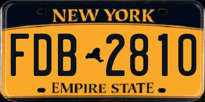 NY license plate FDB2810
