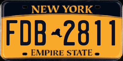 NY license plate FDB2811