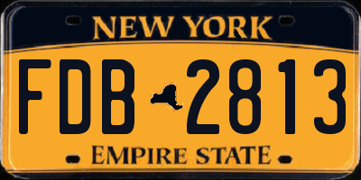 NY license plate FDB2813