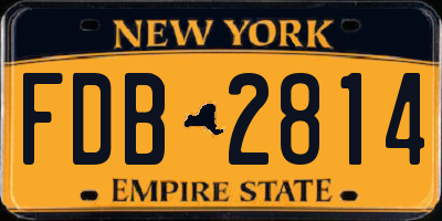NY license plate FDB2814