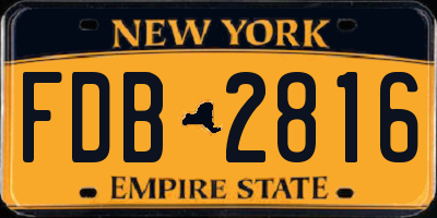 NY license plate FDB2816