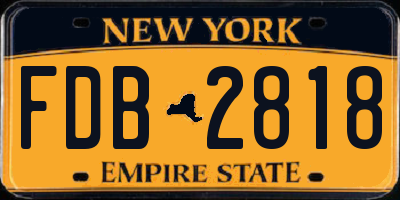 NY license plate FDB2818