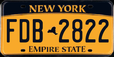 NY license plate FDB2822