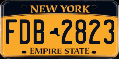 NY license plate FDB2823