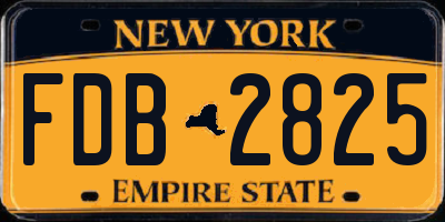 NY license plate FDB2825