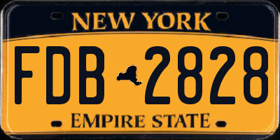 NY license plate FDB2828