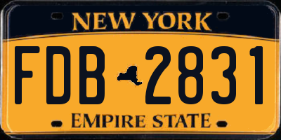 NY license plate FDB2831
