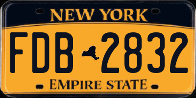 NY license plate FDB2832
