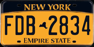 NY license plate FDB2834