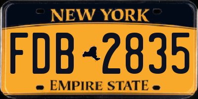 NY license plate FDB2835