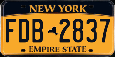 NY license plate FDB2837