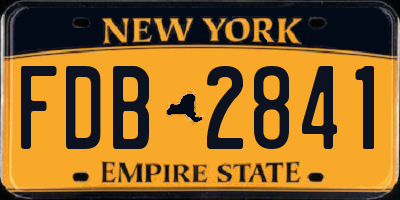 NY license plate FDB2841