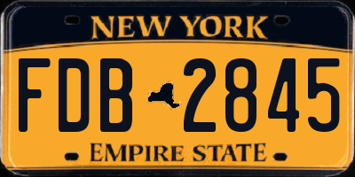 NY license plate FDB2845