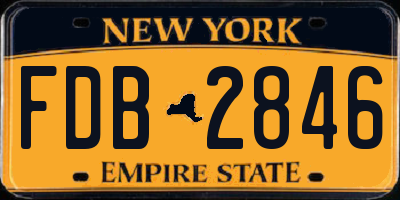 NY license plate FDB2846