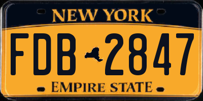 NY license plate FDB2847