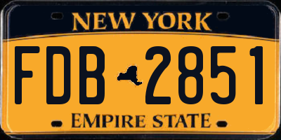 NY license plate FDB2851
