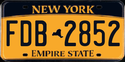 NY license plate FDB2852