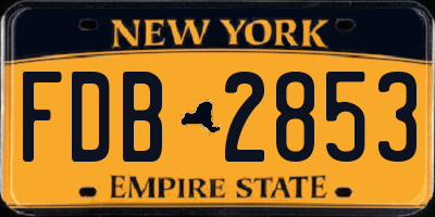 NY license plate FDB2853