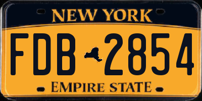 NY license plate FDB2854