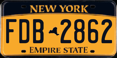 NY license plate FDB2862