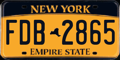 NY license plate FDB2865
