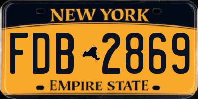 NY license plate FDB2869