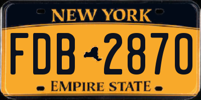 NY license plate FDB2870