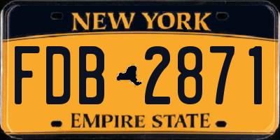 NY license plate FDB2871