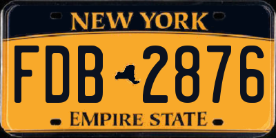 NY license plate FDB2876