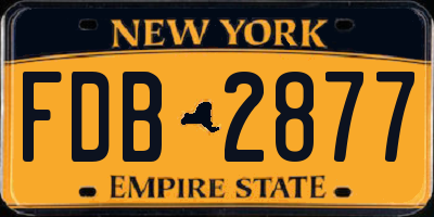 NY license plate FDB2877