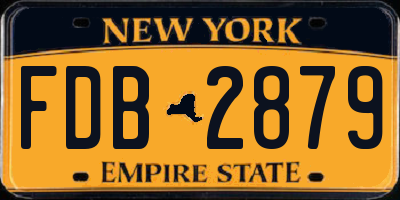 NY license plate FDB2879