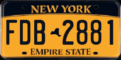 NY license plate FDB2881