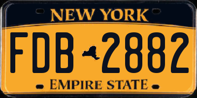 NY license plate FDB2882