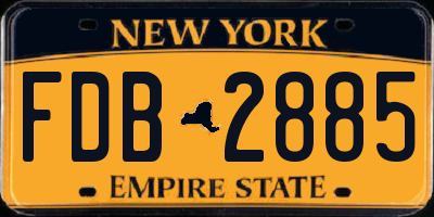 NY license plate FDB2885