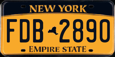 NY license plate FDB2890