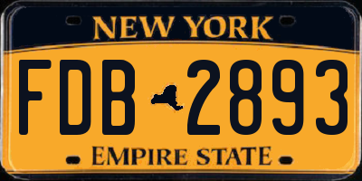 NY license plate FDB2893