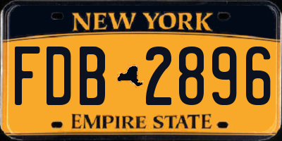 NY license plate FDB2896