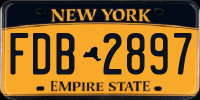 NY license plate FDB2897