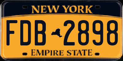 NY license plate FDB2898